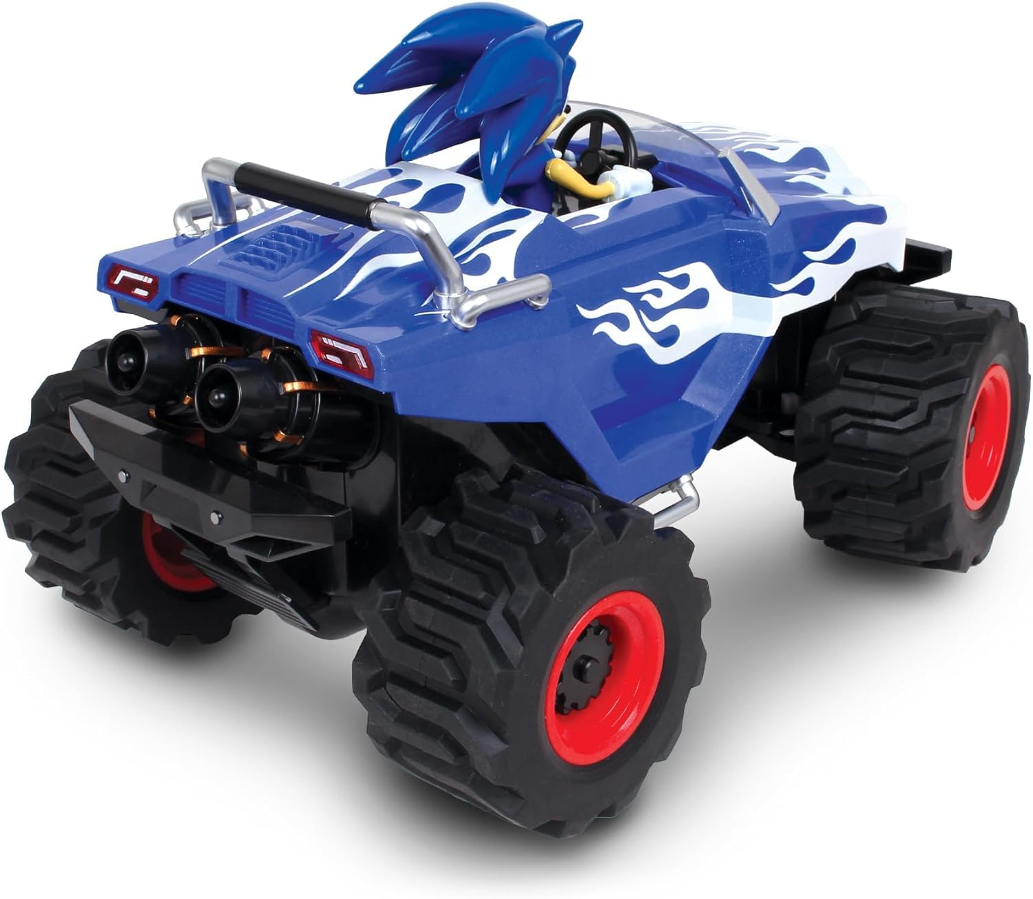 NKOK RC Sonic Racing CrossWorlds Monster Truck, Sonic, Ready-to-Run 2.4GHz Remote Control Toy, Turbo Boost, Wheelie & Donut Action, All-Terrain, Off-Road, Ages 6 , Fun Gift for Kids, Toy Award Winner